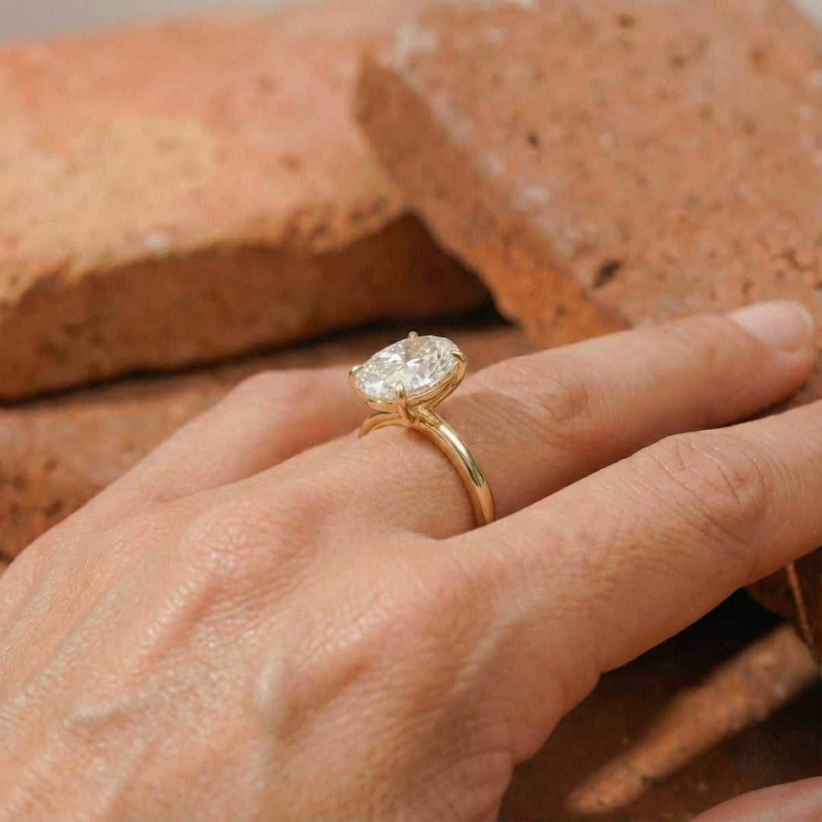 IGI-certified Oval lab-grown diamond solitaire ring