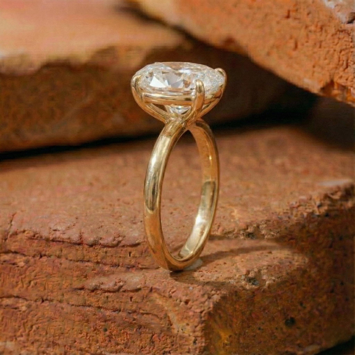IGI-certified Oval lab-grown diamond solitaire ring