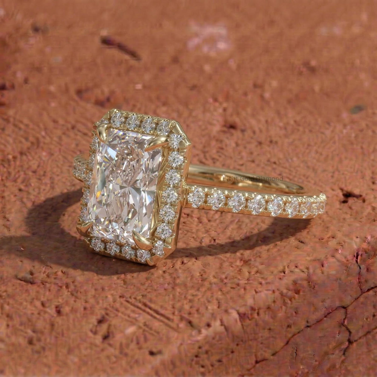 Lab Grown Radiant Diamond Halo Engagement Ring
