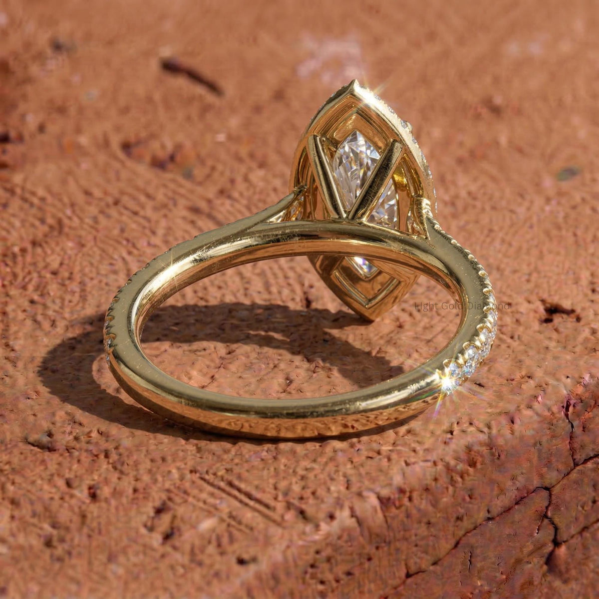 Marquise Cut Lab Grown Diamond Halo Engagement Ring