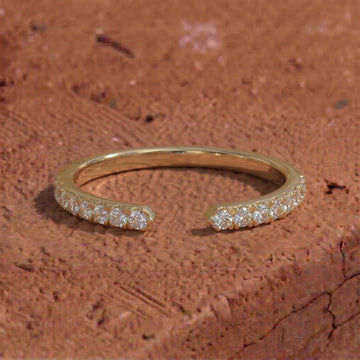 Lab Grown Round Diamond Open Cuff Wedding Band