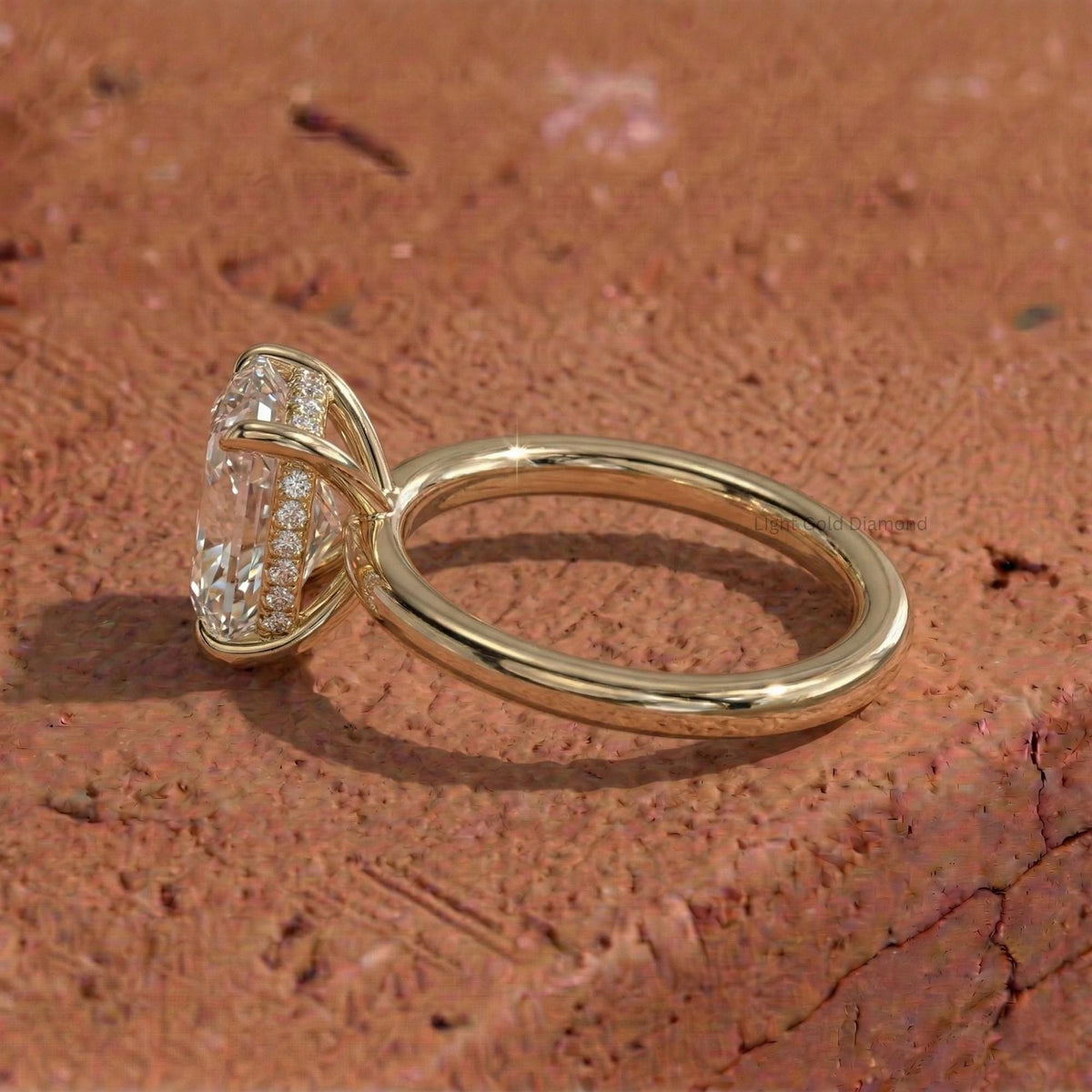 Lab Grown Elongated Cushion Diamond Engagement Ring