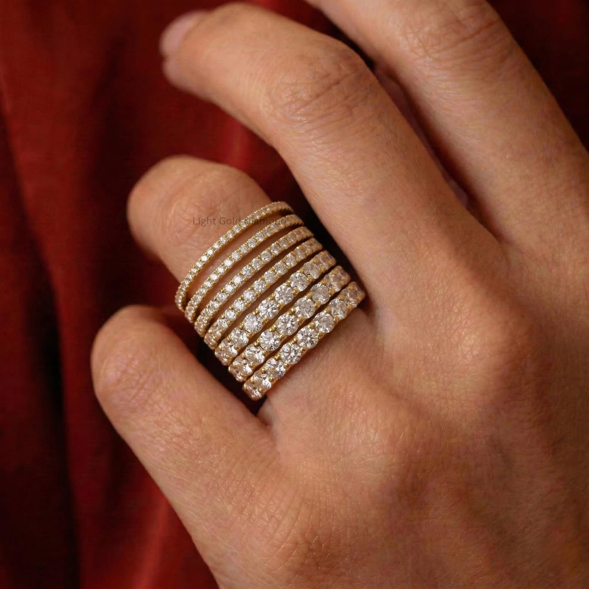 Lab Grown Pave Round Diamond Eternity Band