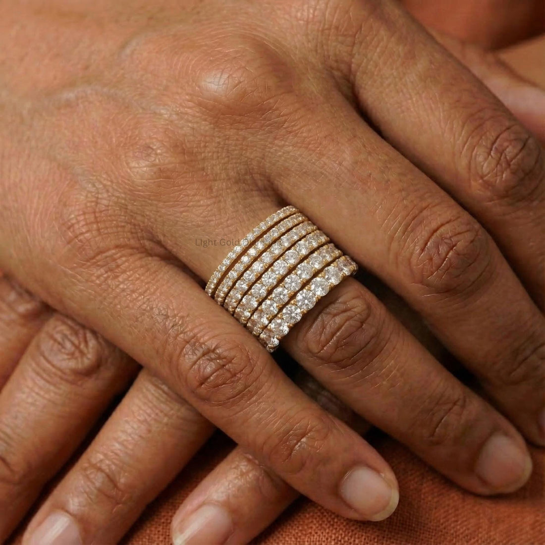 Lab Grown Pave Round Diamond Eternity Band