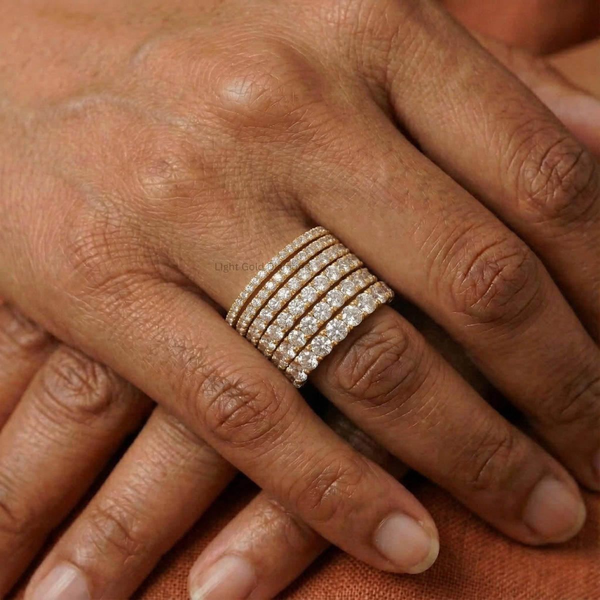 Lab Grown Pave Round Diamond Eternity Band