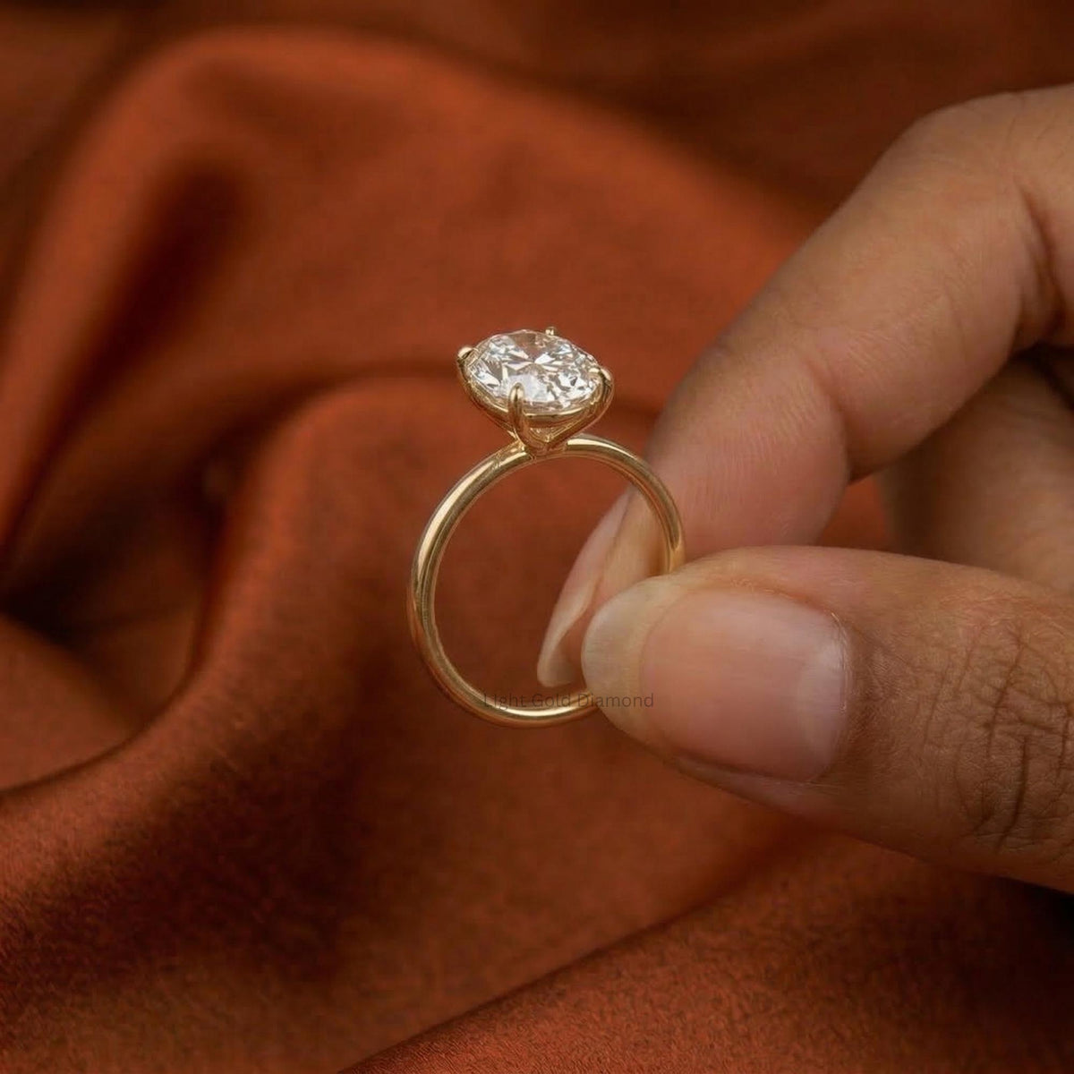 Oval Cut Solitaire Engagement Ring Four Prong