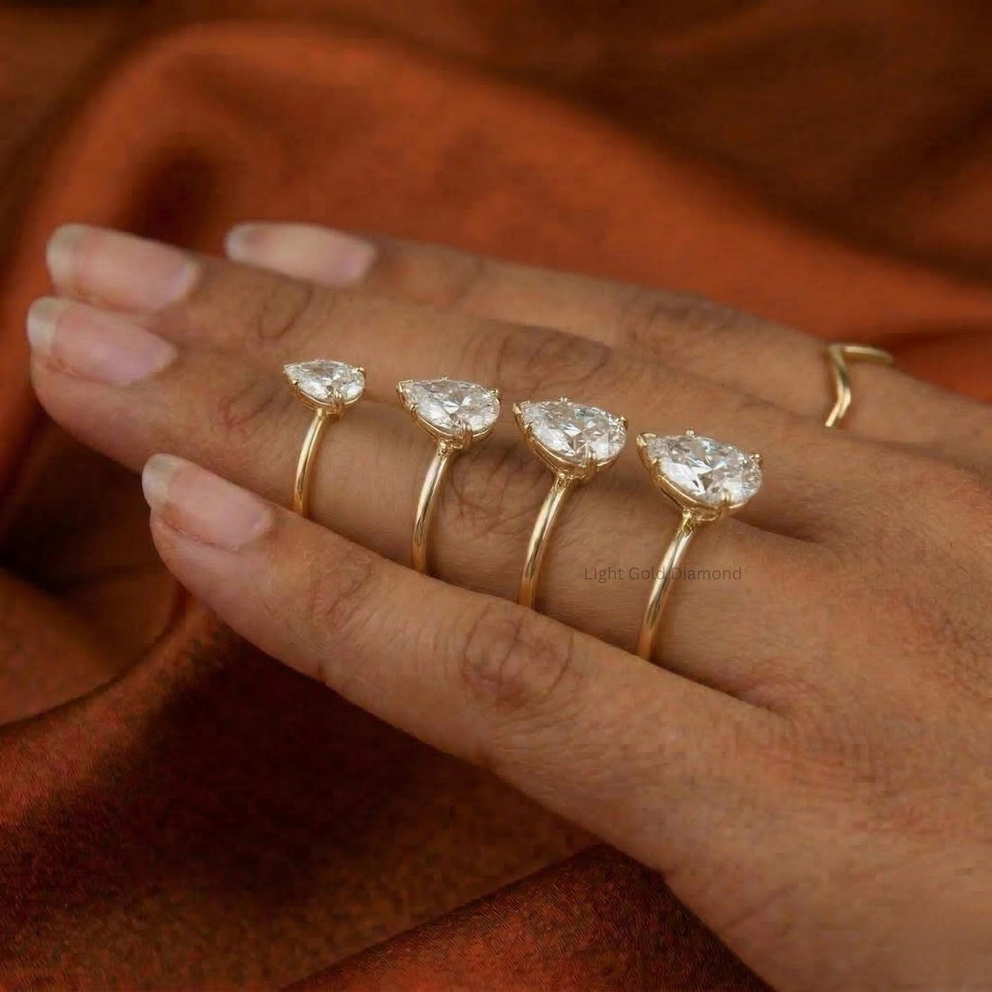 Lab Grown Pear Diamond Solitaire Ring