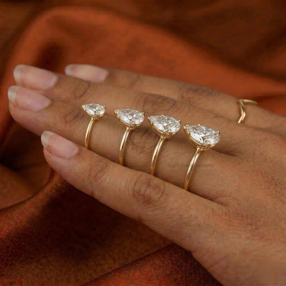 Lab Grown Pear Diamond Solitaire Ring