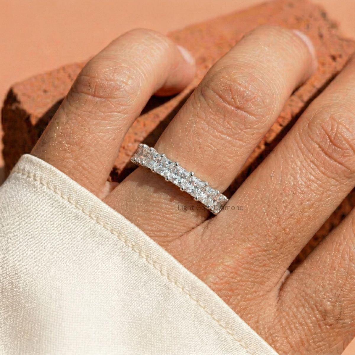 3MM Princess Cut Diamond Eternity Band