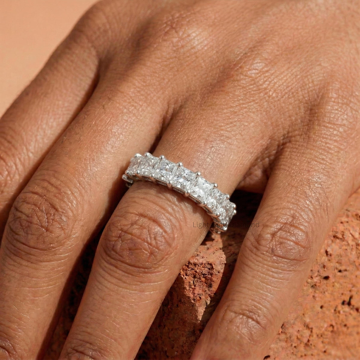 3MM Princess Cut Diamond Eternity Band