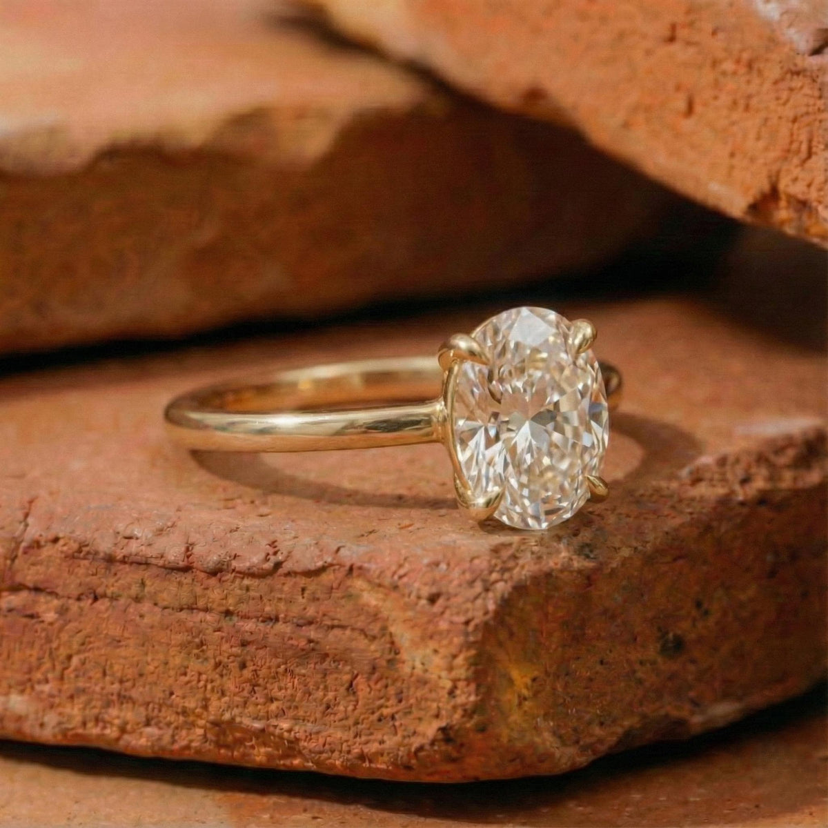 IGI-certified Oval lab-grown diamond solitaire ring