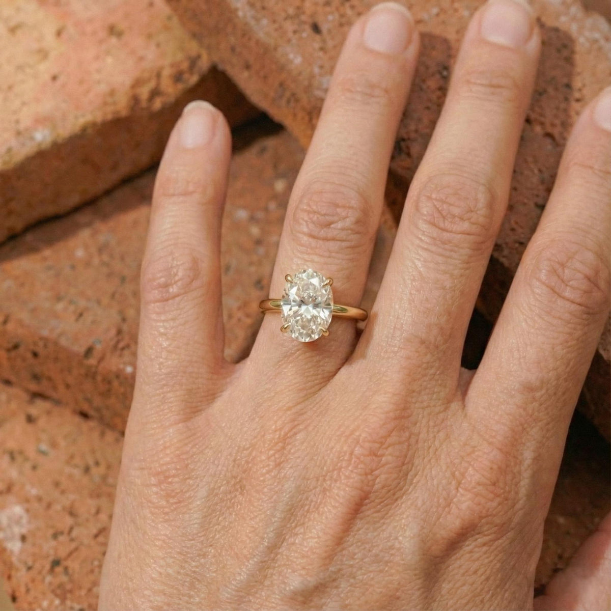 IGI-certified Oval lab-grown diamond solitaire ring