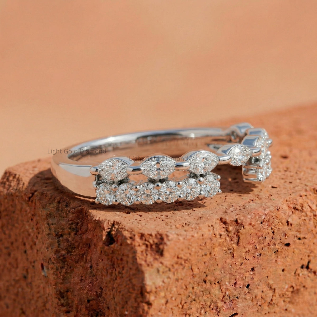 Round & Marquise Cut Diamond Enhancer Ring