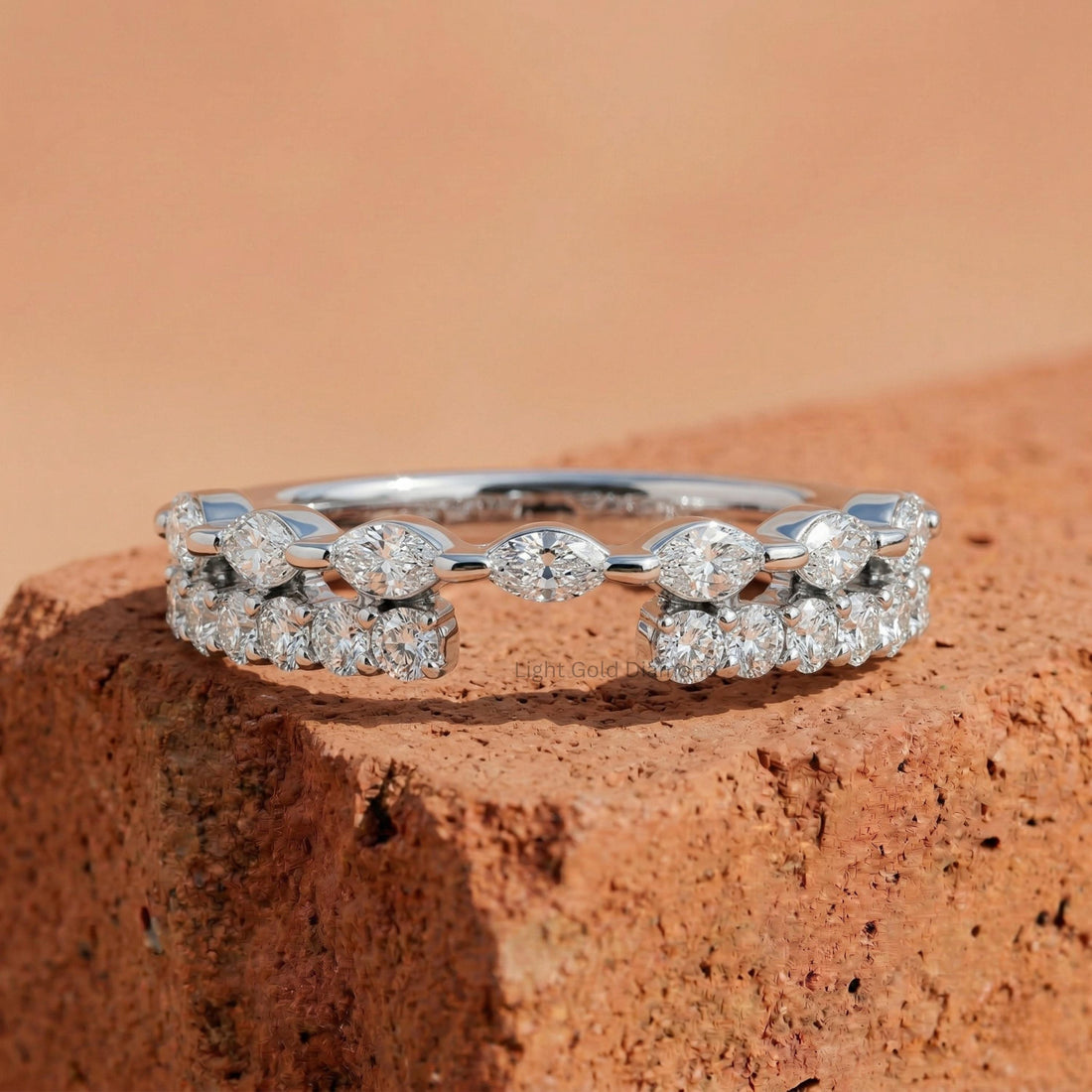 Round & Marquise Cut Diamond Enhancer Ring