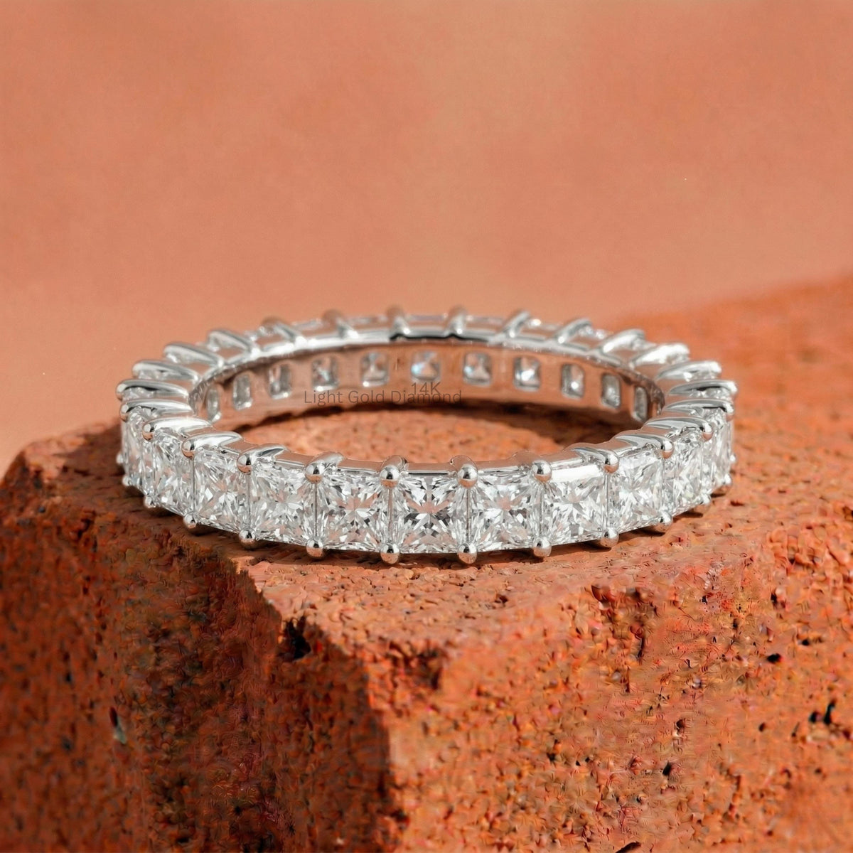 3MM Princess Cut Diamond Eternity Band
