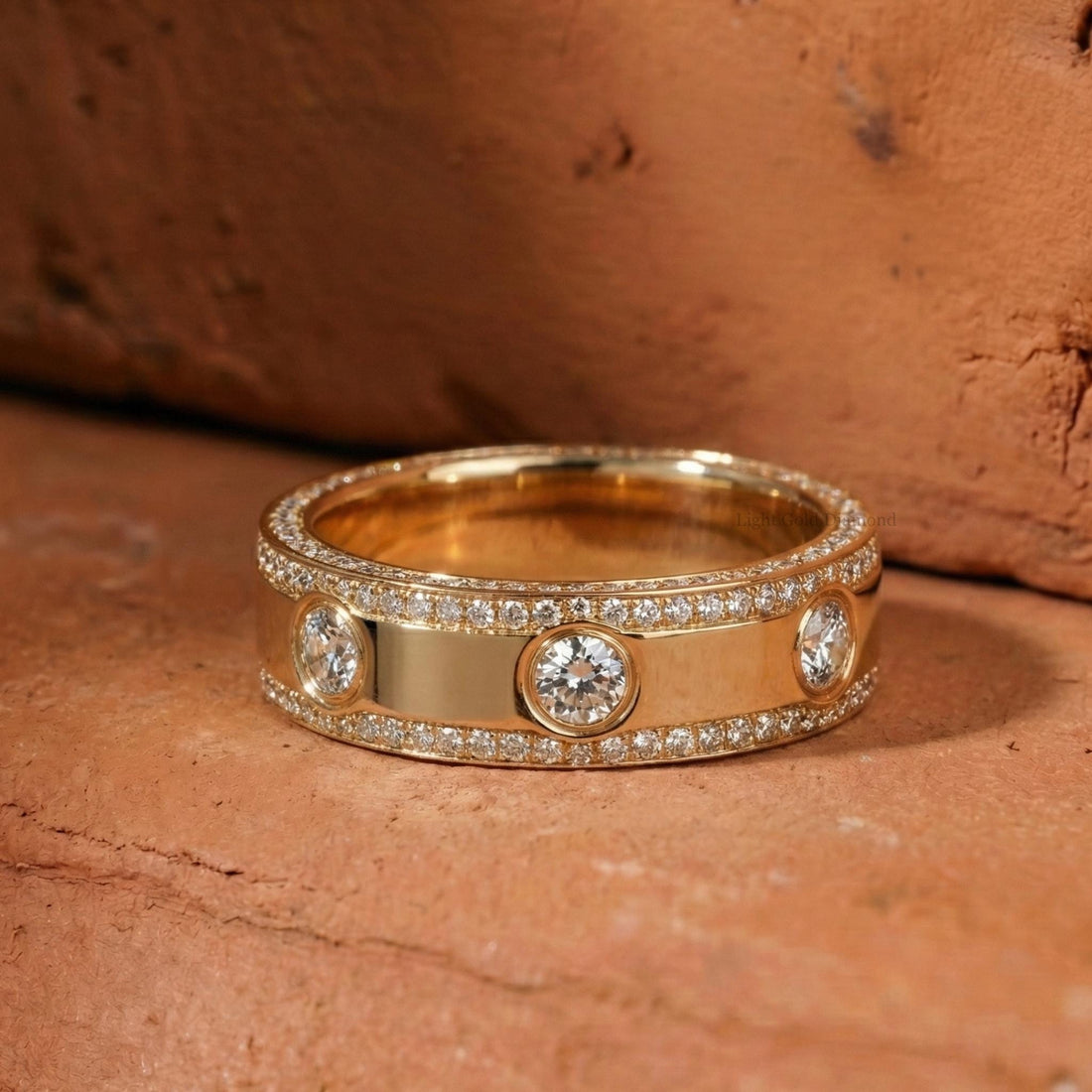Round Lab Grown Diamond Band For Wedding Gift