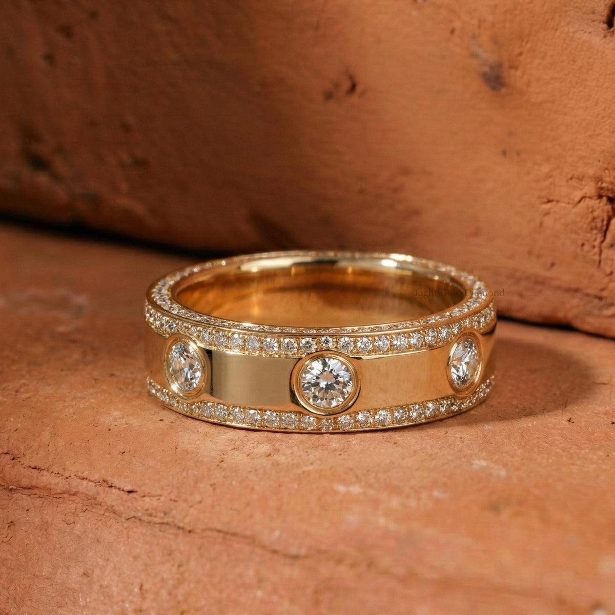 Round Lab Grown Diamond Band For Wedding Gift