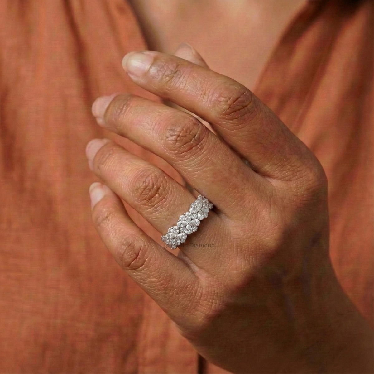 Lab Grown Diamond Nature Inspired Wedding Band