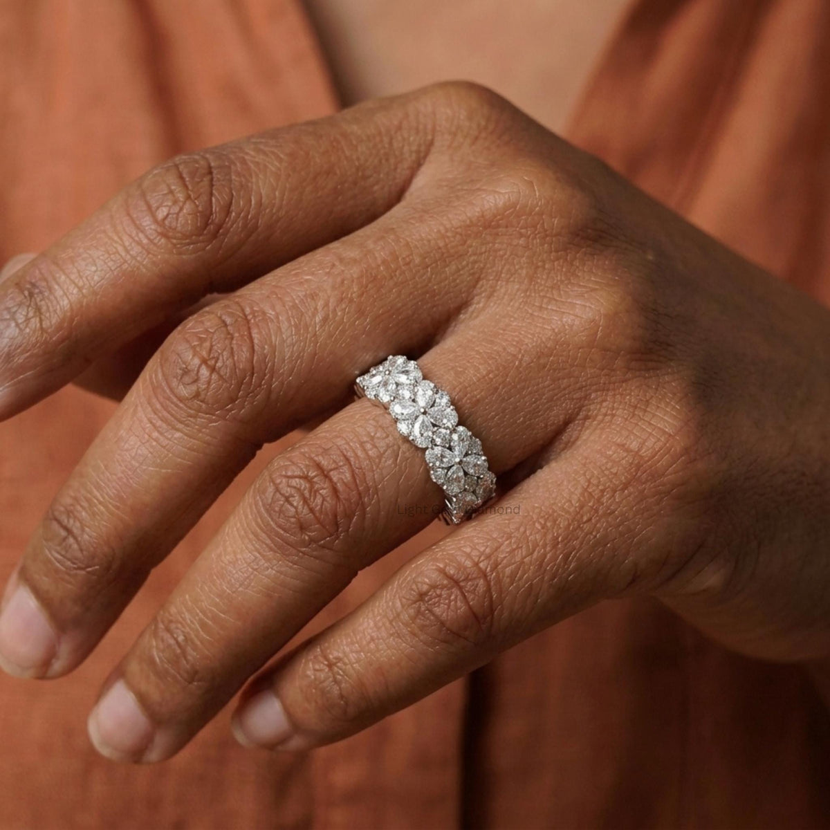 Lab Grown Diamond Nature Inspired Wedding Band