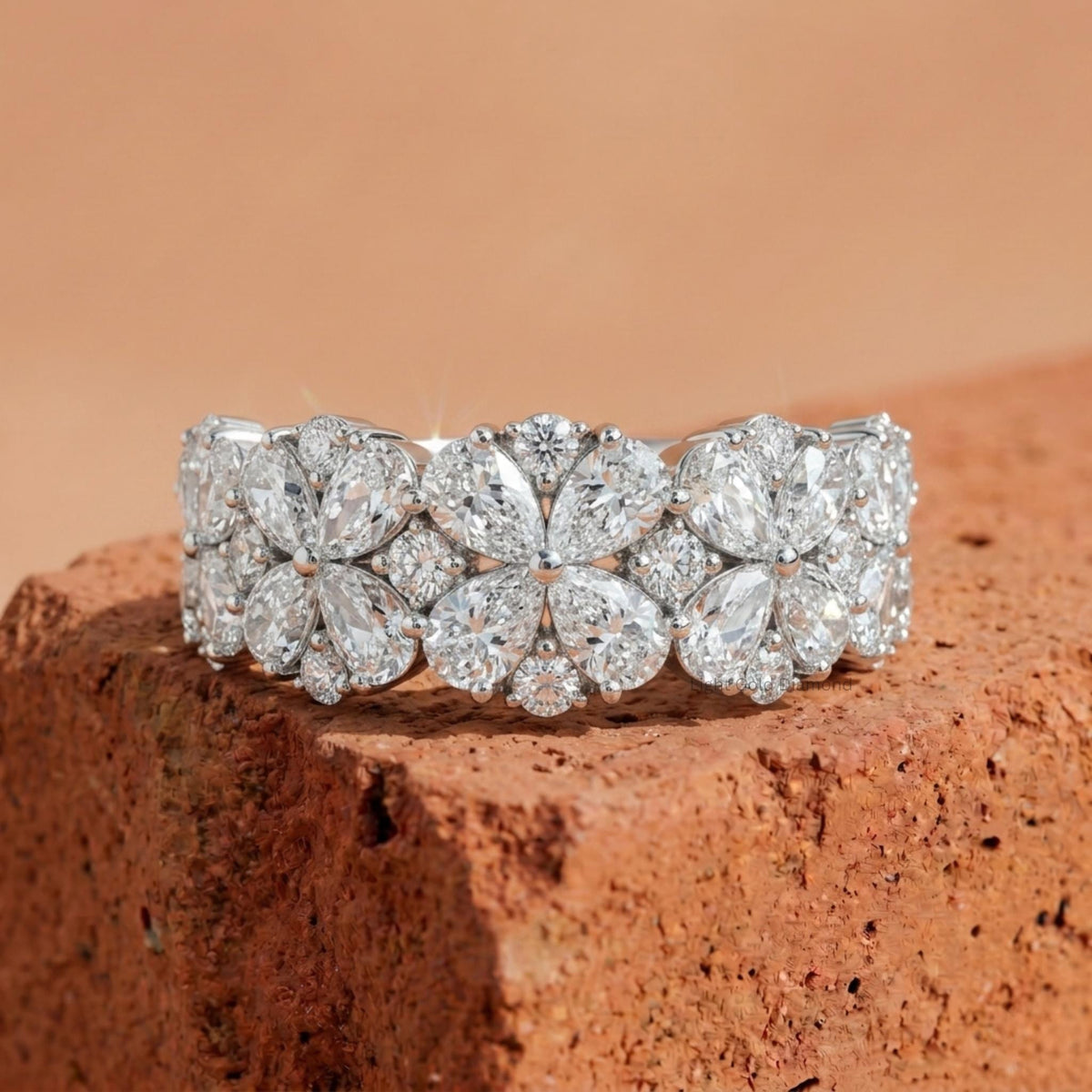Lab Grown Diamond Nature Inspired Wedding Band