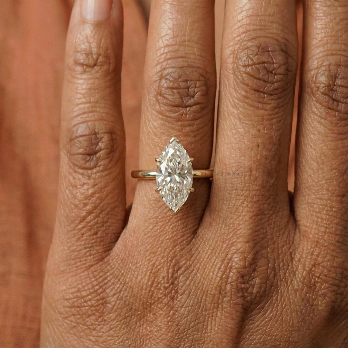 2 Carat Lab Grown Marquise Diamond Ring