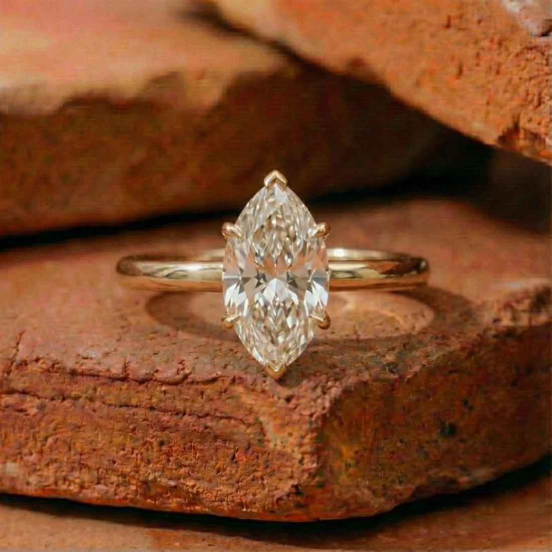 2 Carat Lab Grown Marquise Diamond Ring