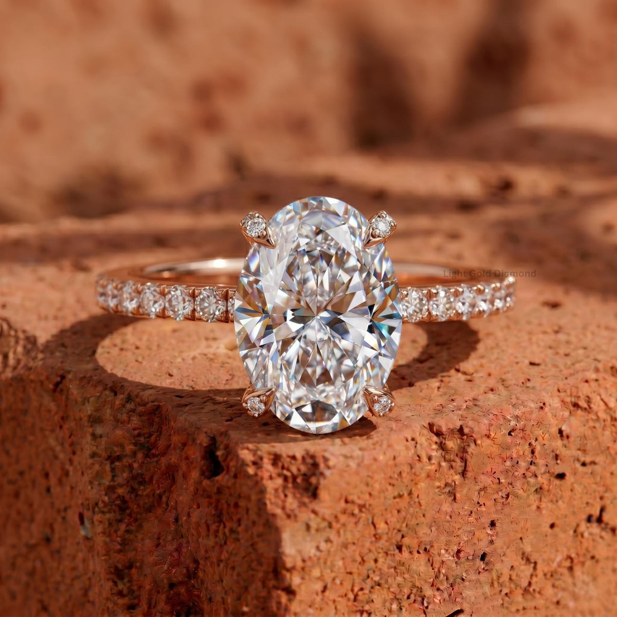 2CT IGI Oval Lab Diamond Hidden Halo Ring