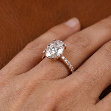 2CT IGI Oval Lab Diamond Hidden Halo Ring