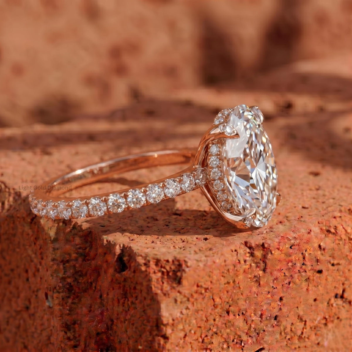 2CT IGI Oval Lab Diamond Hidden Halo Ring