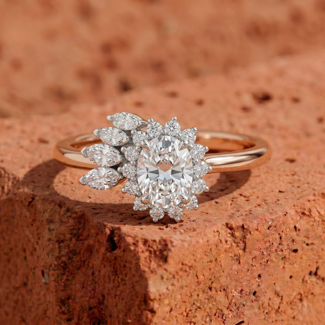 Lab Grown Oval Diamond Unique Ring