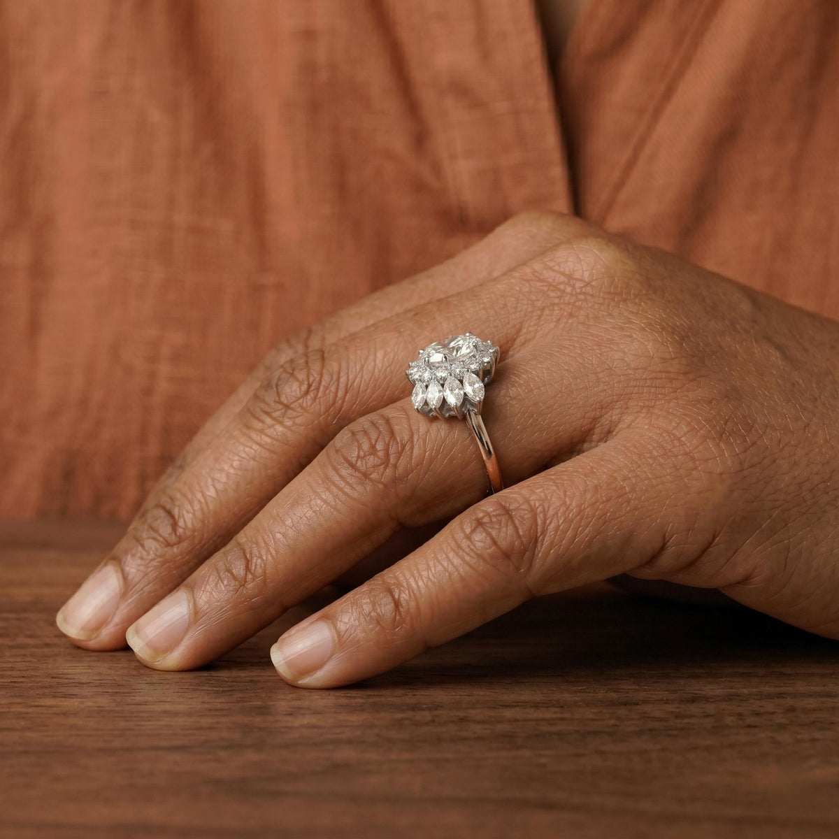 Lab Grown Oval Diamond Unique Ring