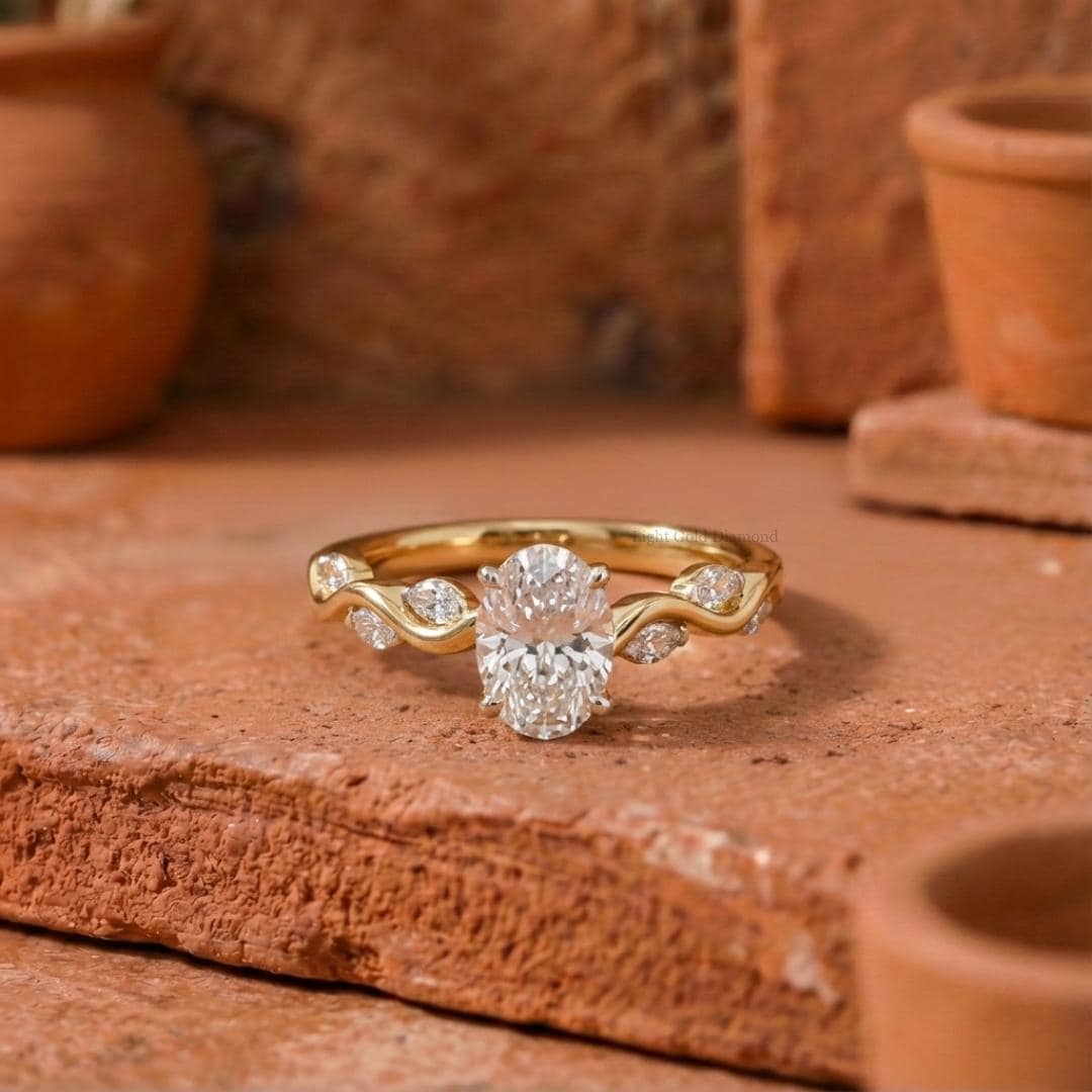 Oval Cut Lab Grown Diamond Engagement Ring
