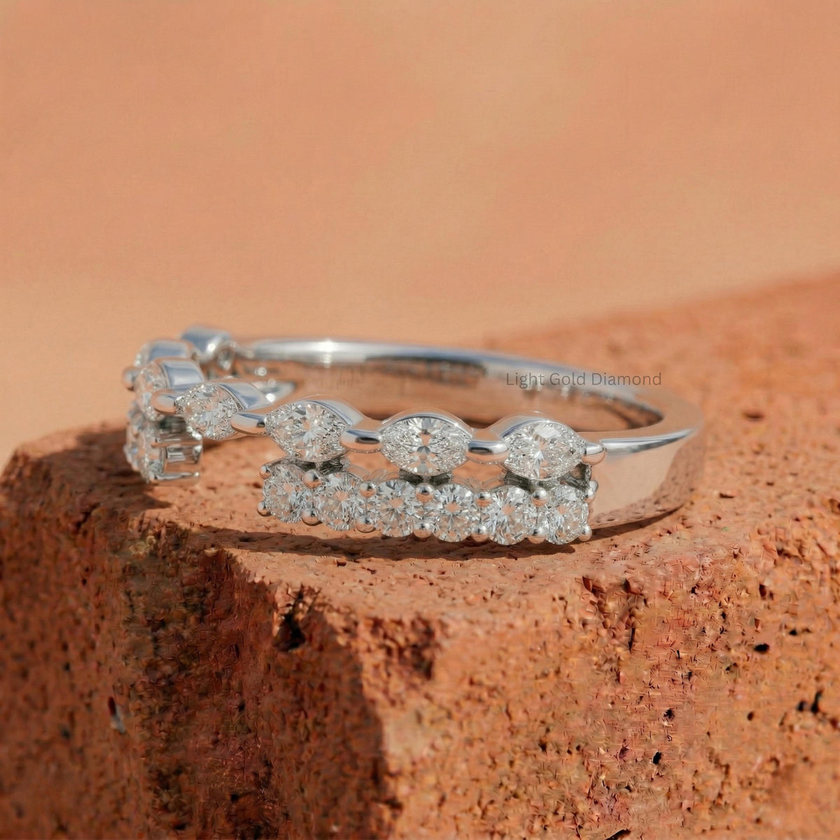 Round & Marquise Cut Diamond Enhancer Ring