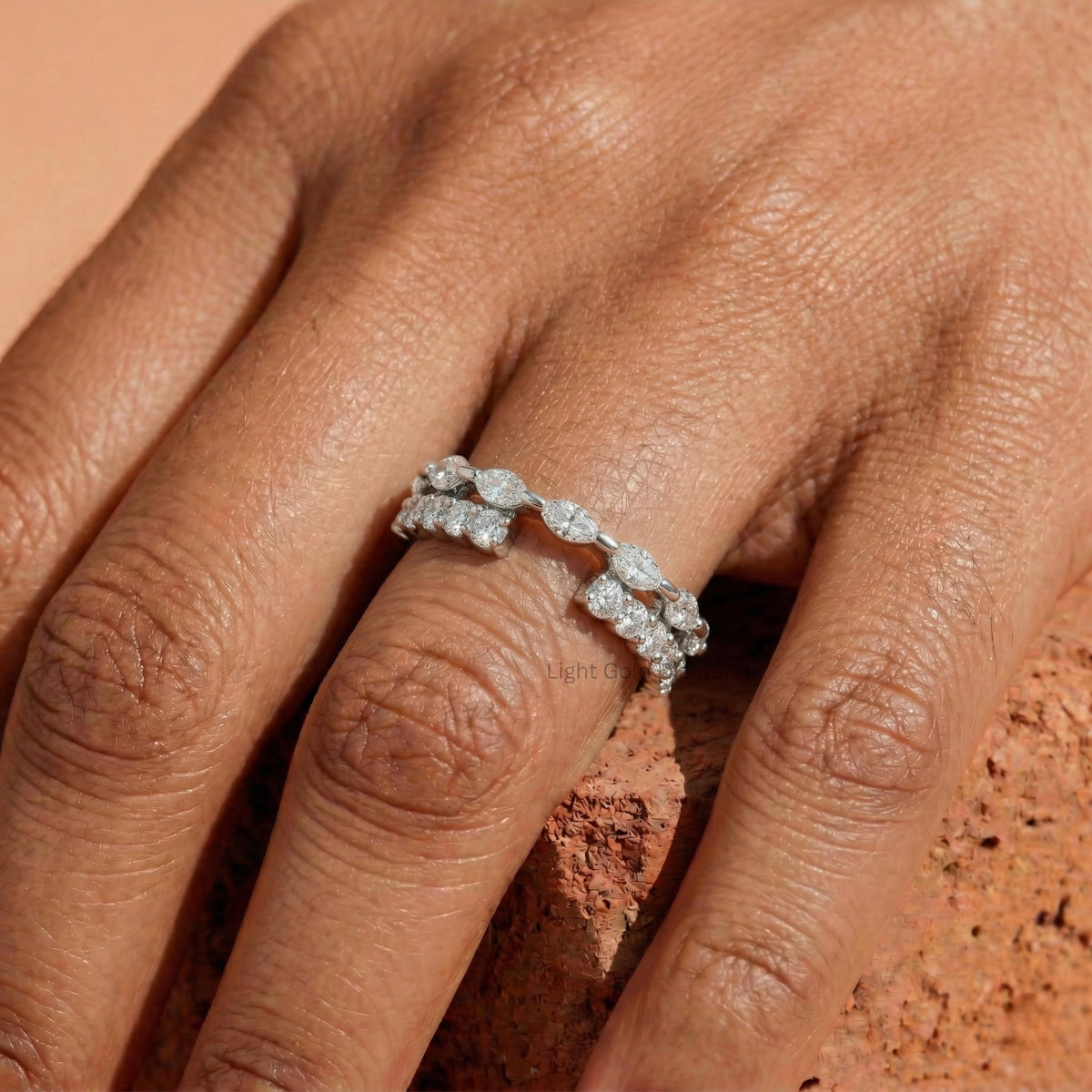 Round & Marquise Cut Diamond Enhancer Ring