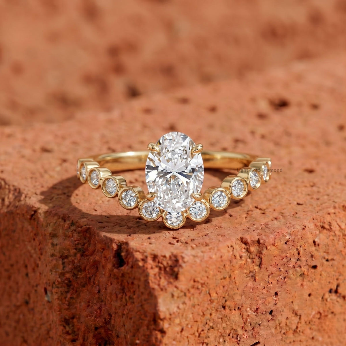 Oval cut bezel band ring Lab Grown Diamond-2