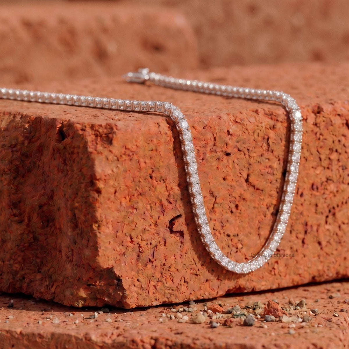 Round Lab-Grown Diamond Tennis Necklace