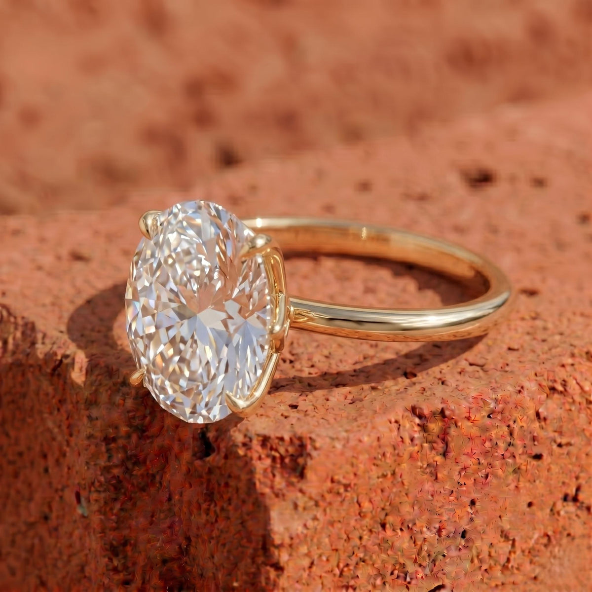 7 Carat Oval Lab Grown Diamond Engagement Ring
