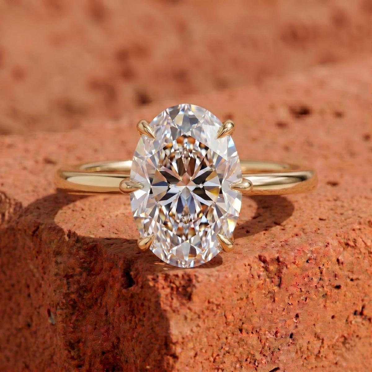 7 Carat Oval Lab Grown Diamond Engagement Ring