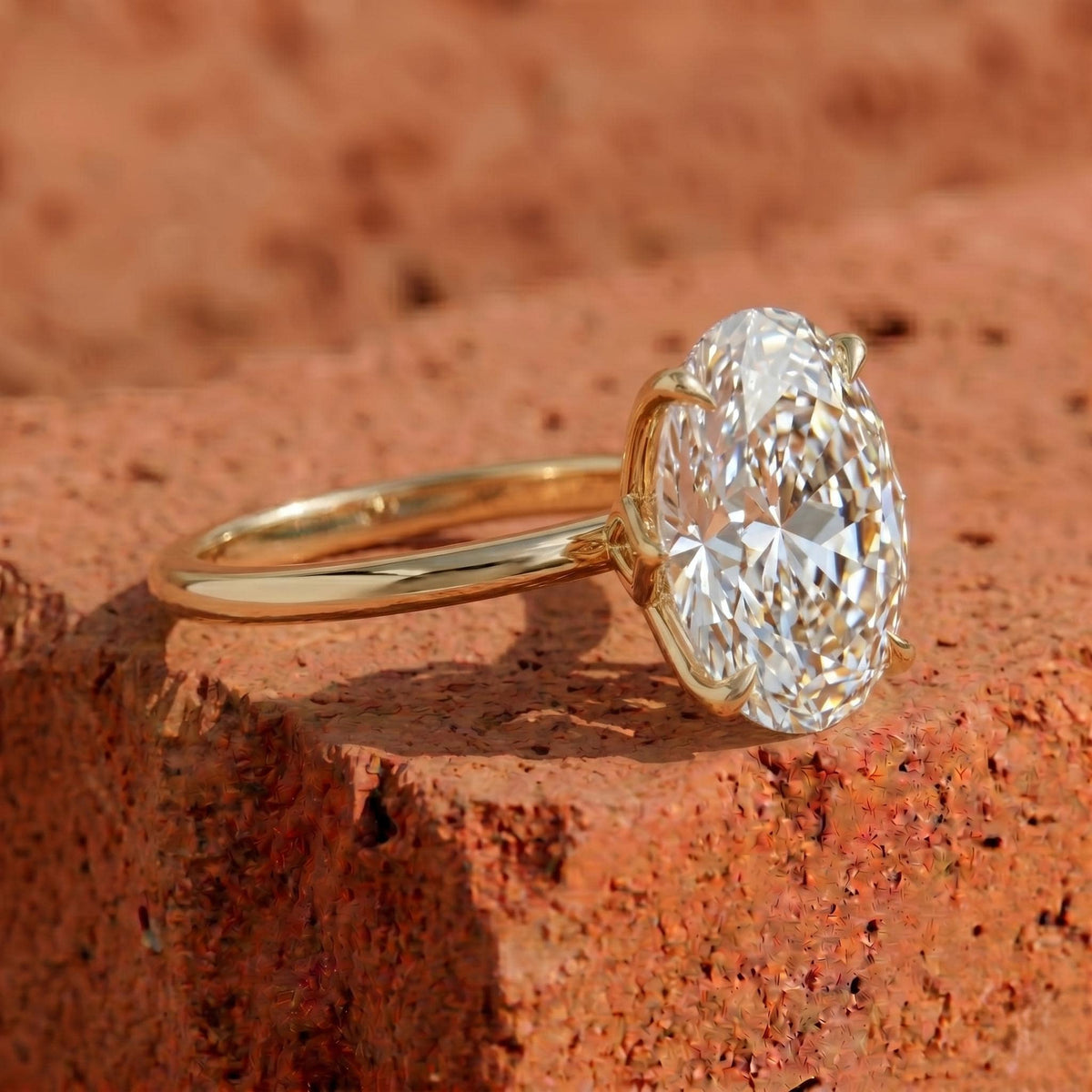 7 Carat Oval Lab Grown Diamond Engagement Ring