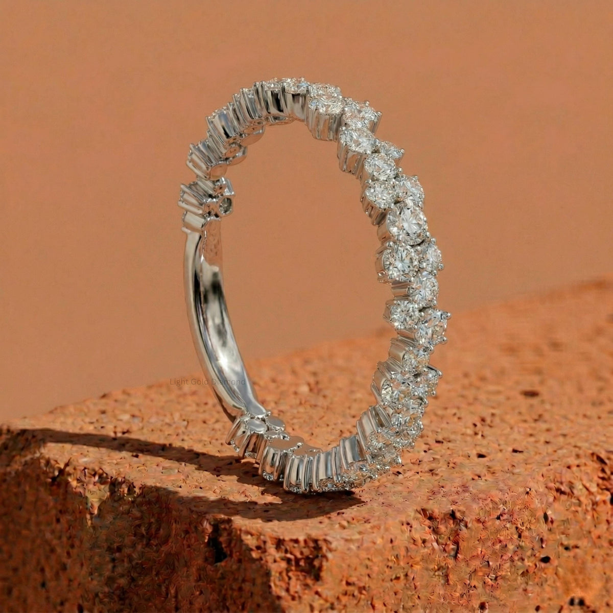 Floral Lab-Grown Diamond Wedding Band