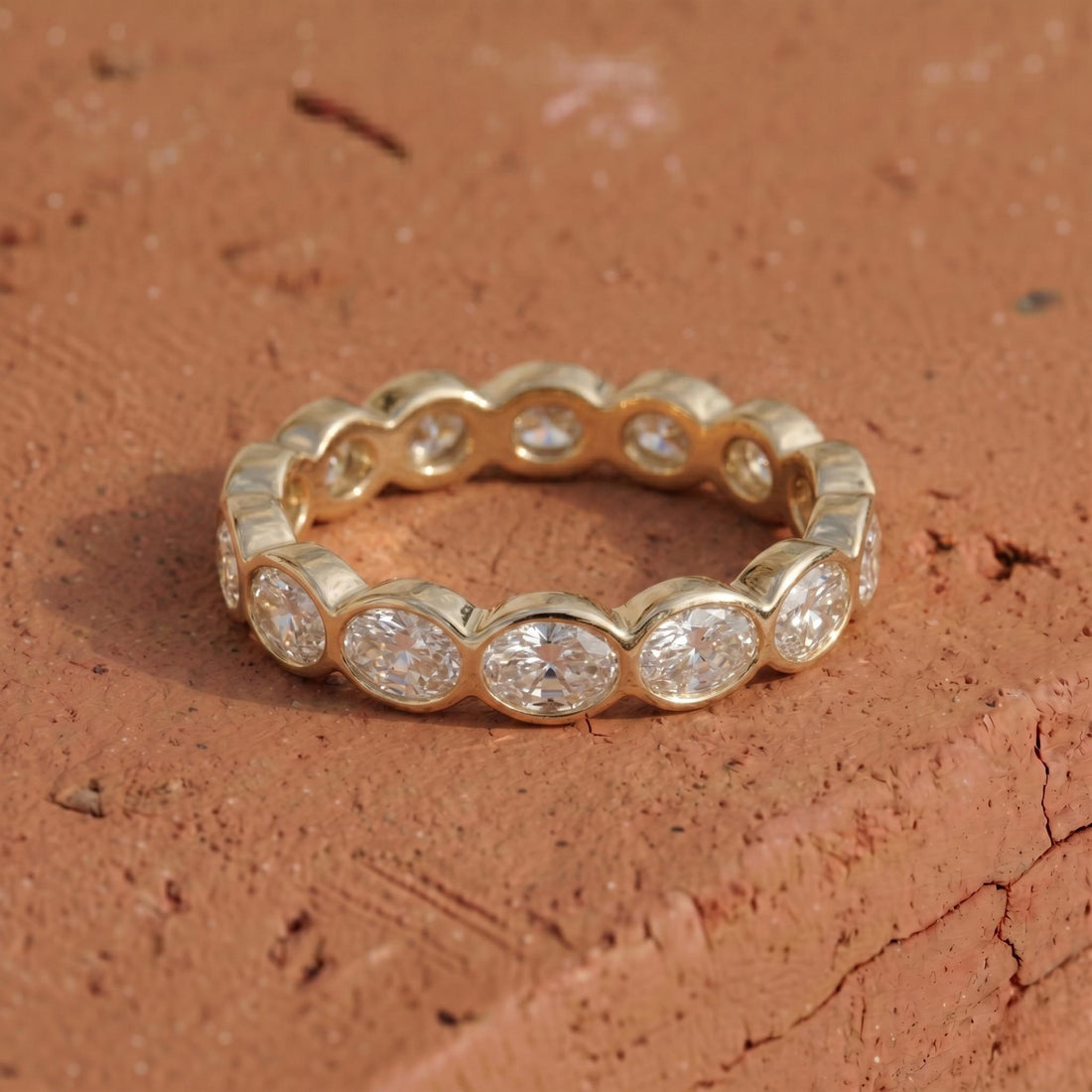 East West Oval Cut Lab Grown Diamond Eternity Band