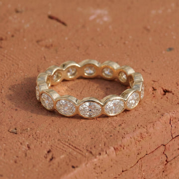 East West Oval Cut Lab Grown Diamond Eternity Band