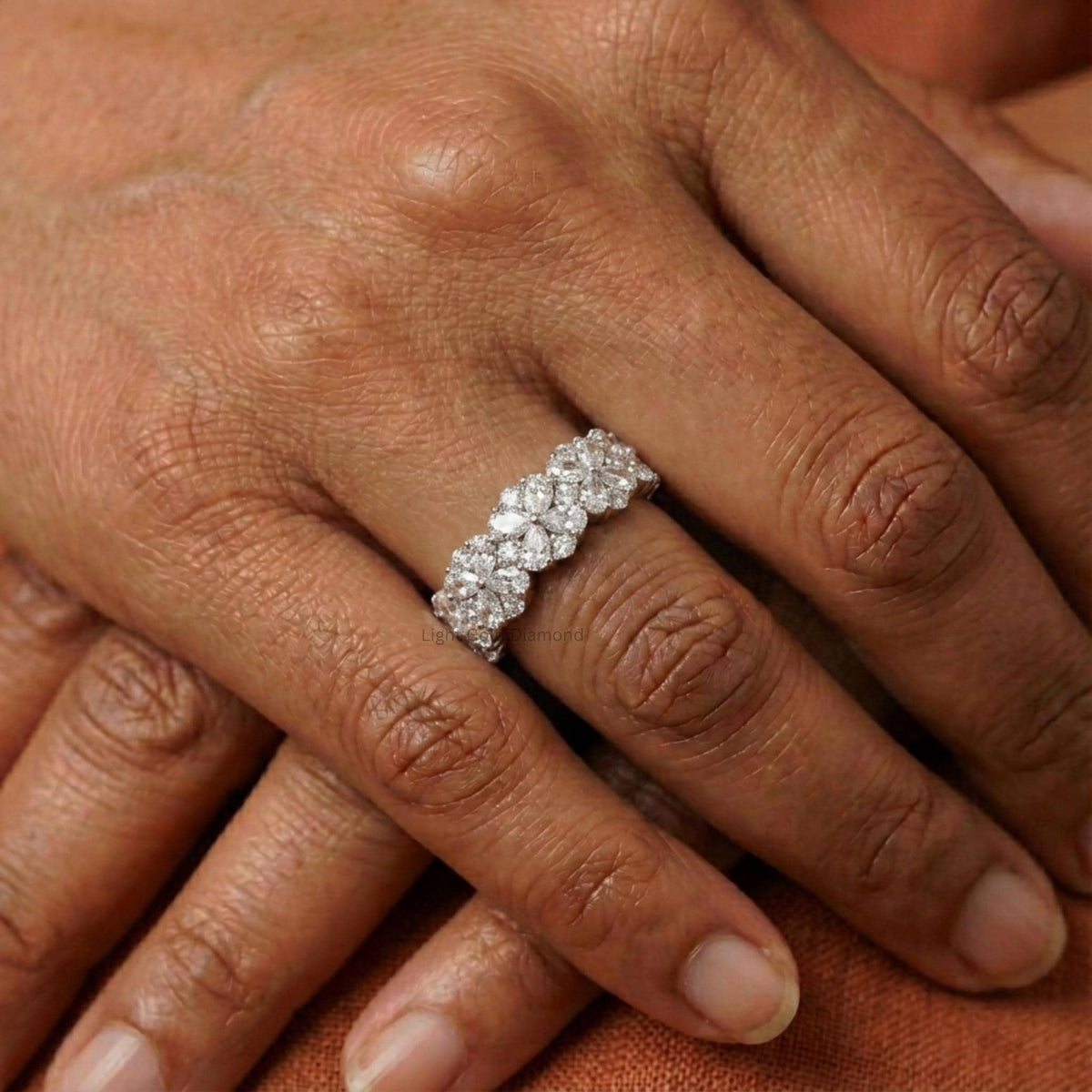 Lab Grown Diamond Nature Inspired Wedding Band