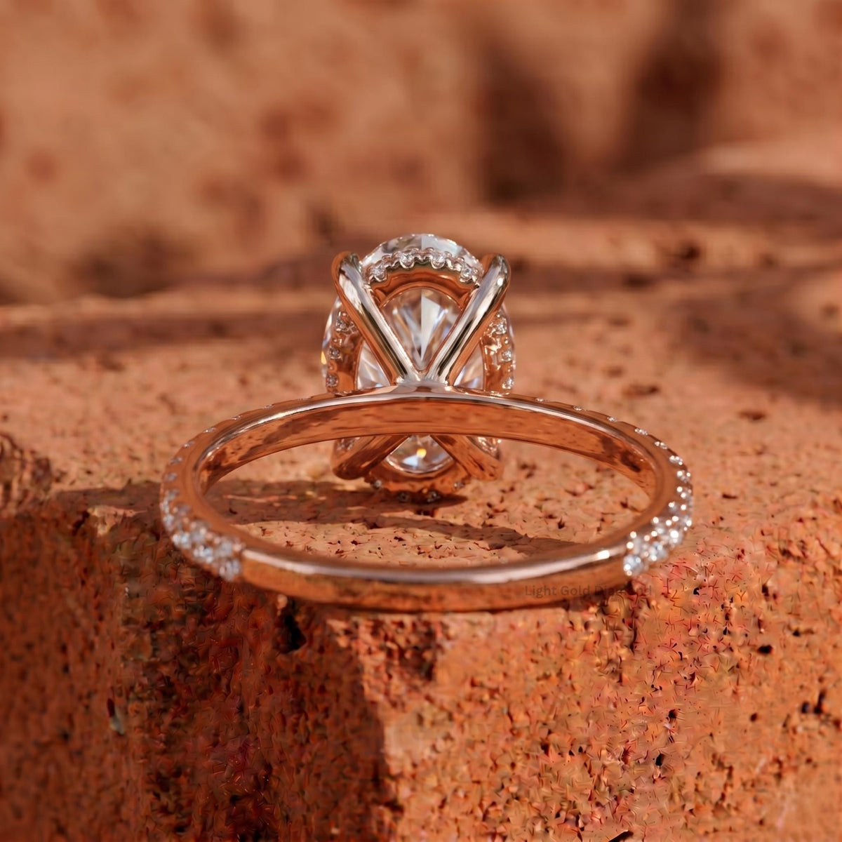 2CT IGI Oval Lab Diamond Hidden Halo Ring