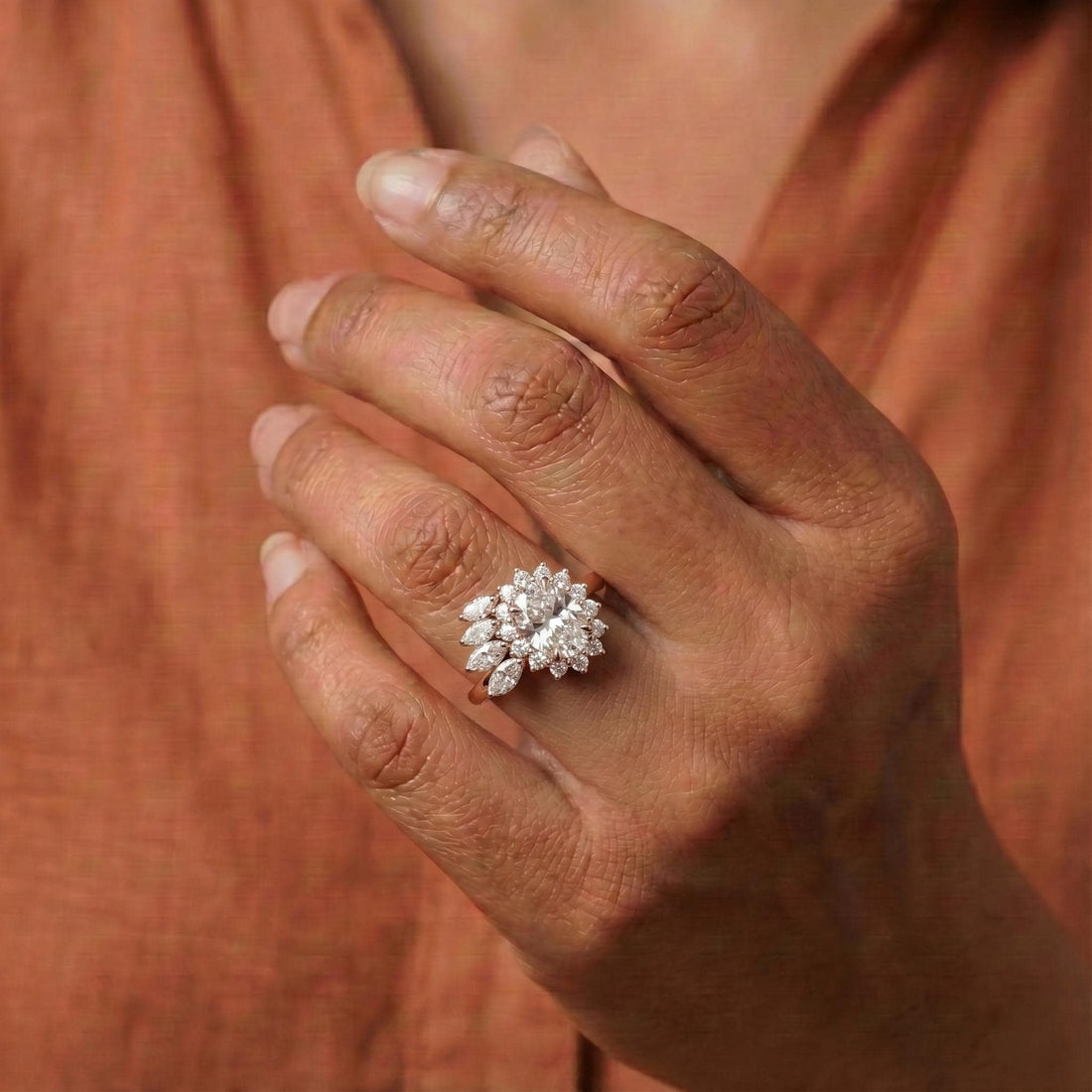 Lab Grown Oval Diamond Unique Ring