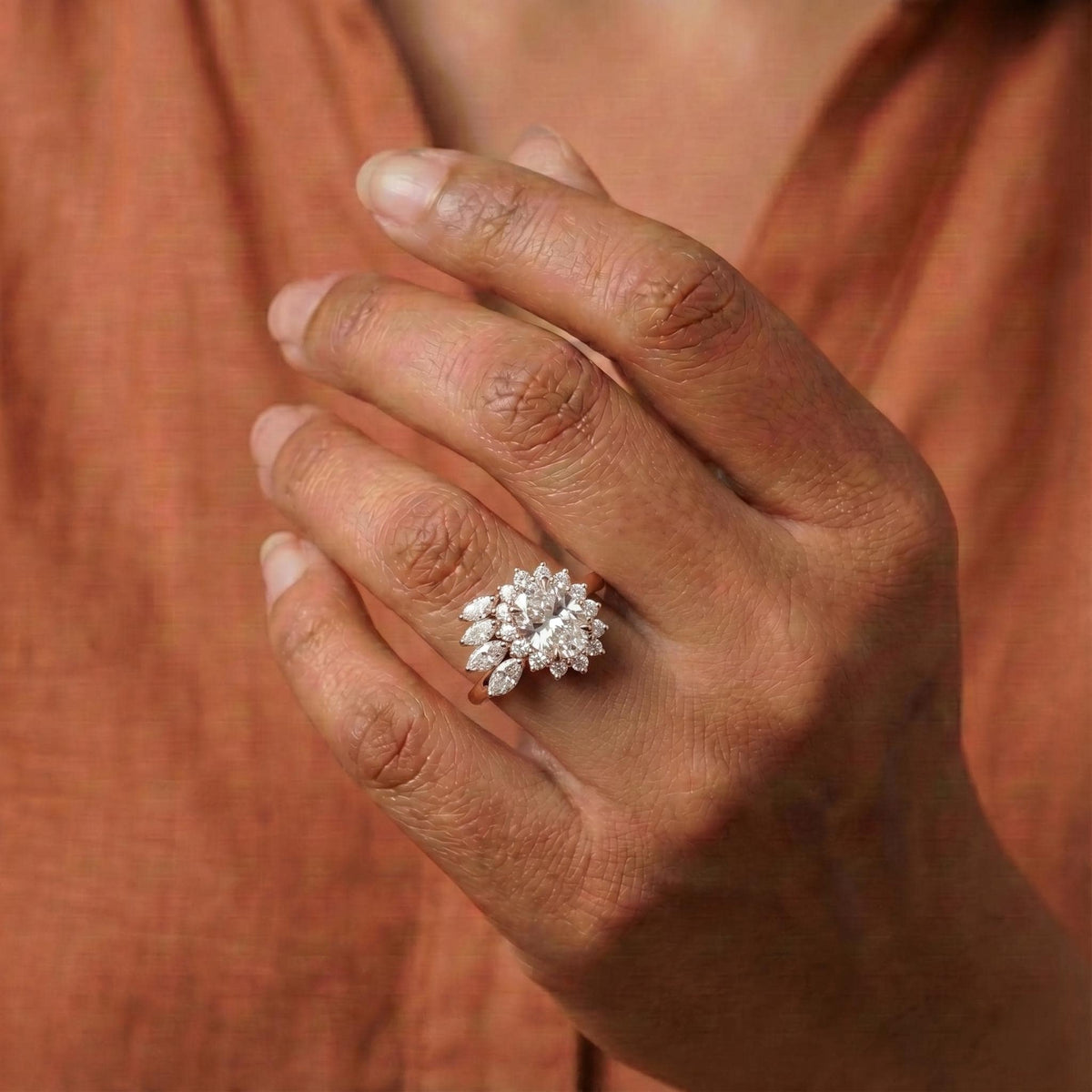 Lab Grown Oval Diamond Unique Ring
