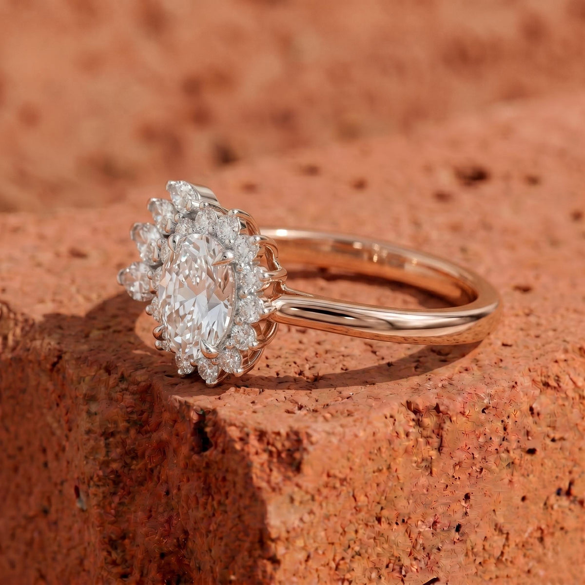 Lab Grown Oval Diamond Unique Ring