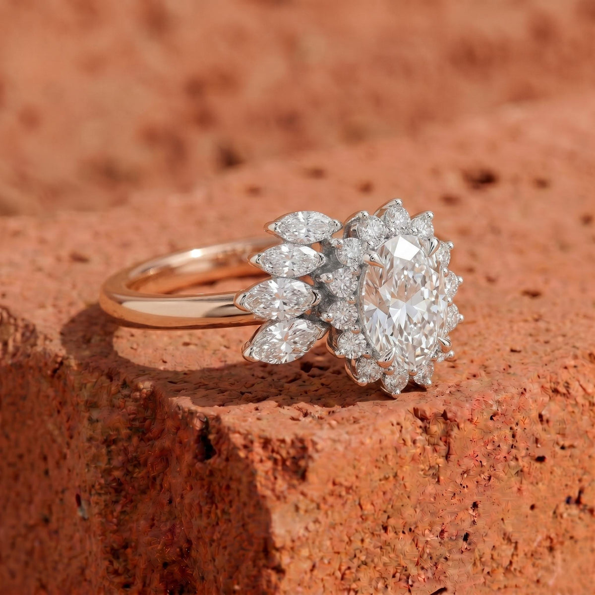 Lab Grown Oval Diamond Unique Ring