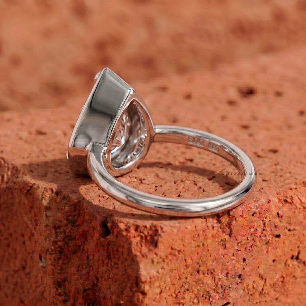 Pear Lab Grown Diamond Bezel Solitaire Ring