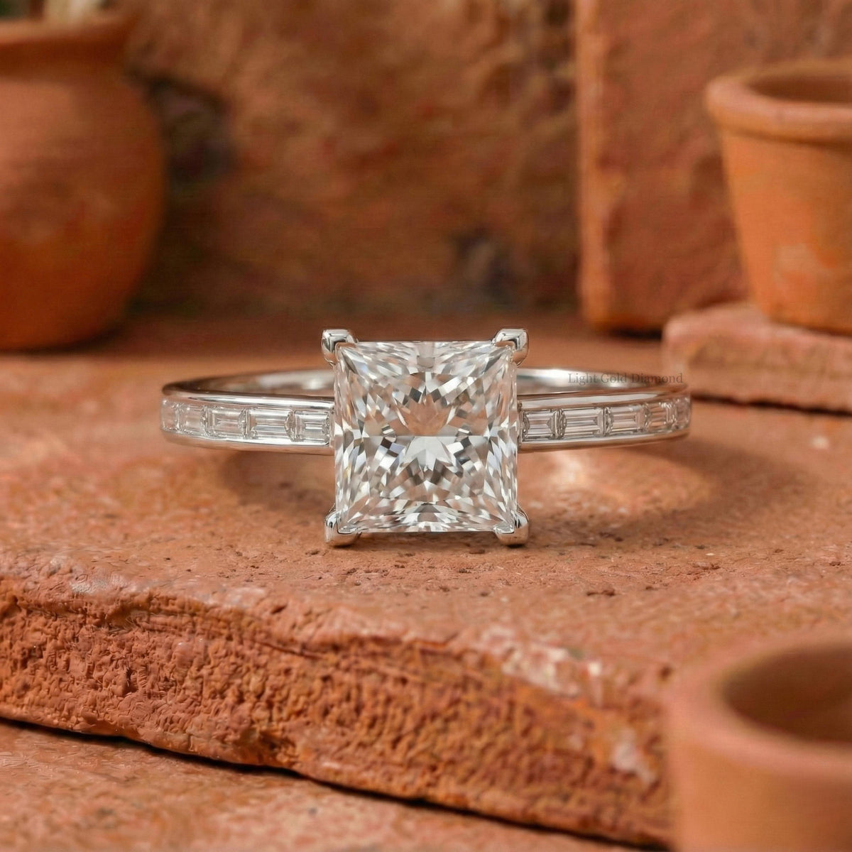 IGI Certified Princess Cut Lab-Grown Diamond Solitaire Ring